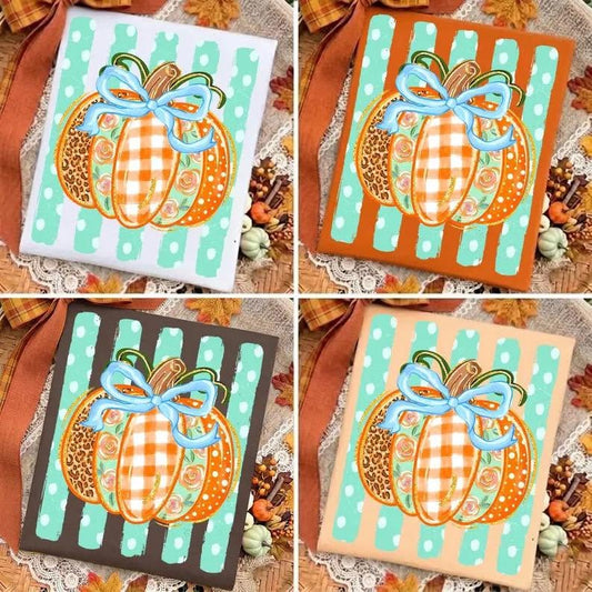 Preppy Fall Pumpkin Stripes 08836