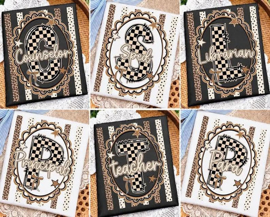 Leopard Dots Stripes Frame Title Occupation (Choose Yours) 08848