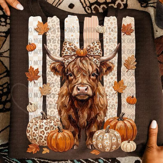 Leopard Stripes Highland Cow Pumpkins 08934