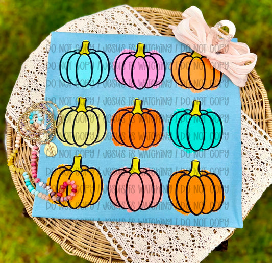 Colorful Pumpkin Grid 08967
