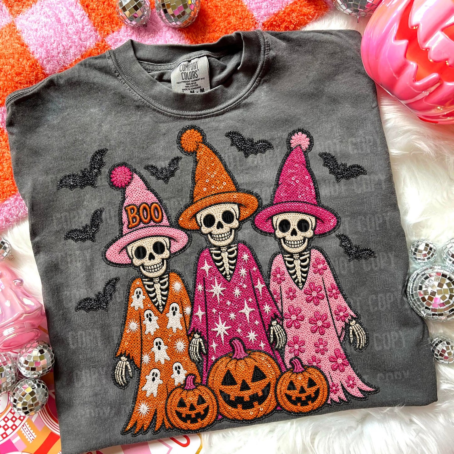 Faux Preppy Skeleton Witches 09209