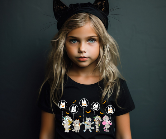 Halloween Balloons Blue Dog DTF Transfer 06072