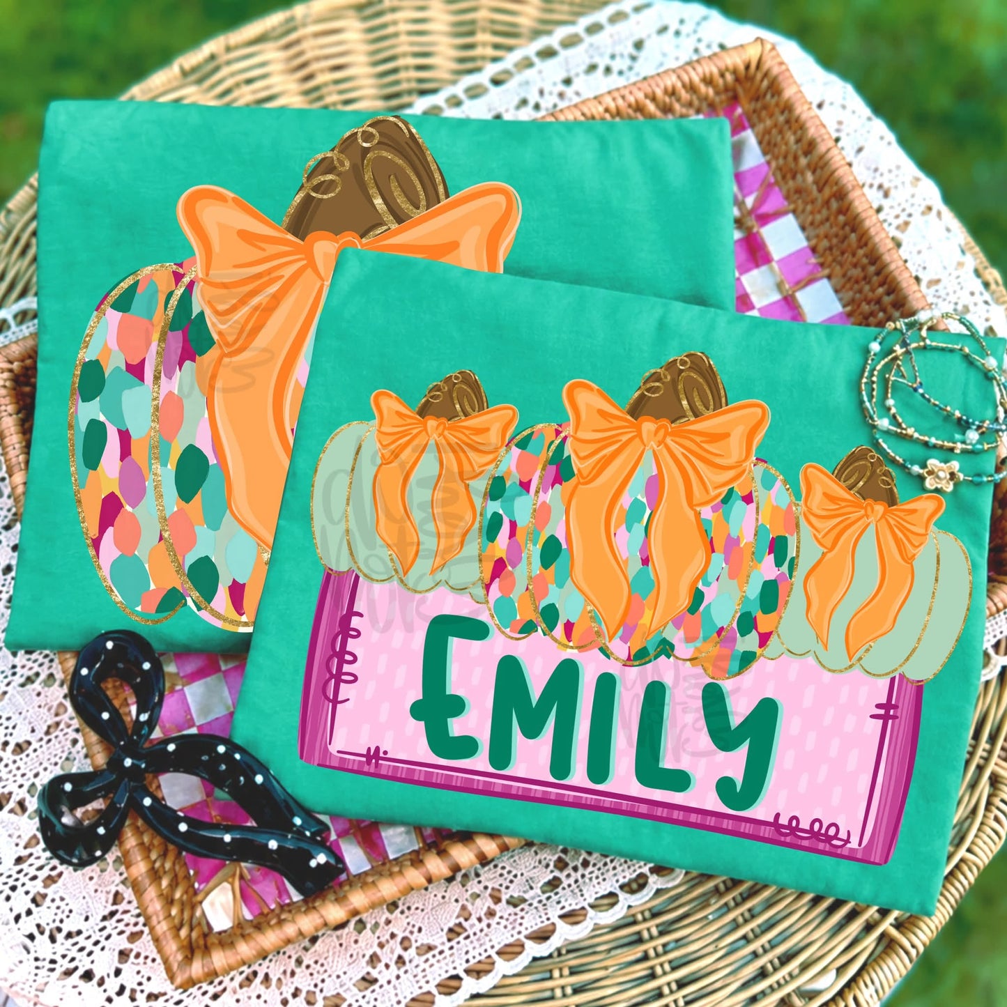 Colorful Pumpkin Name Plate 09285