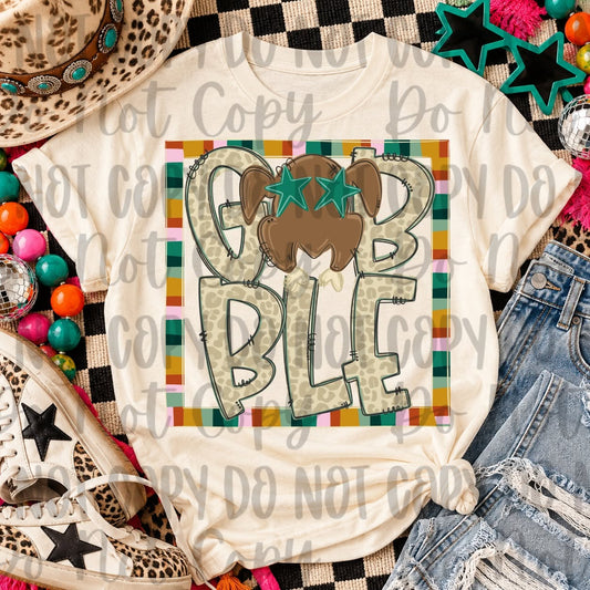 Leopard Gobble Turkey Preppy Frame 09292