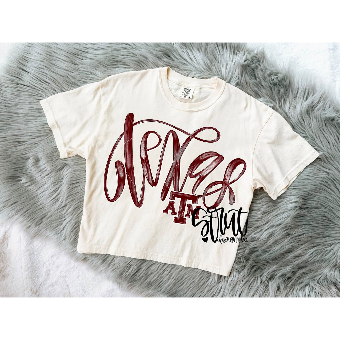 Faux Glitter Script Texas Aggies 09617