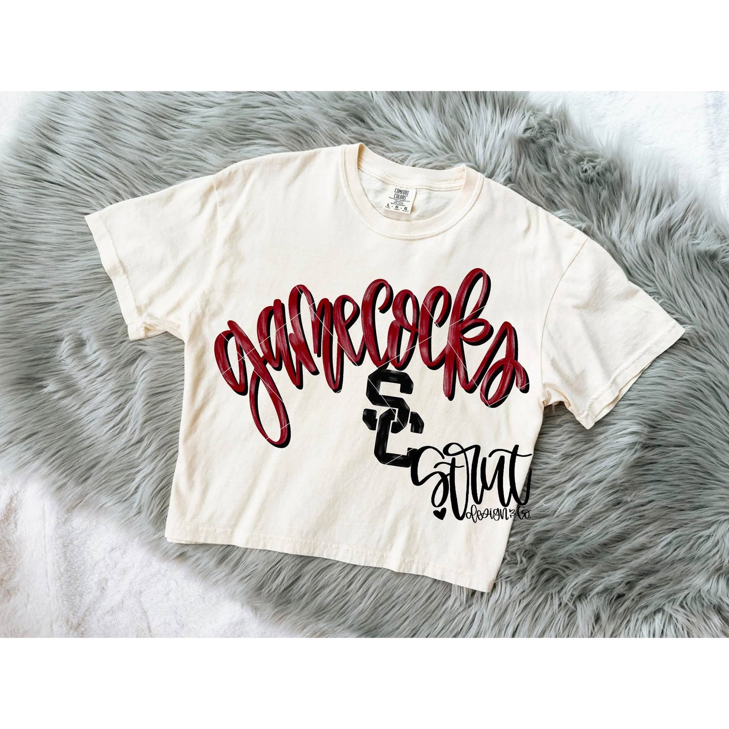 Faux Glitter Script Gamecocks 09612