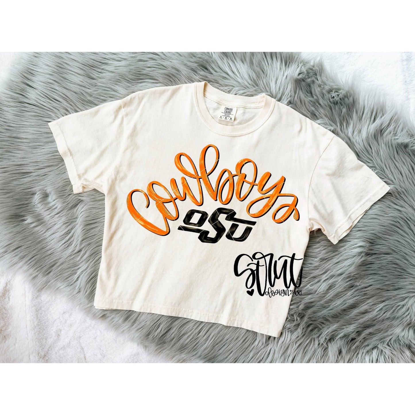 Faux Glitter Script Oklahoma State 09620