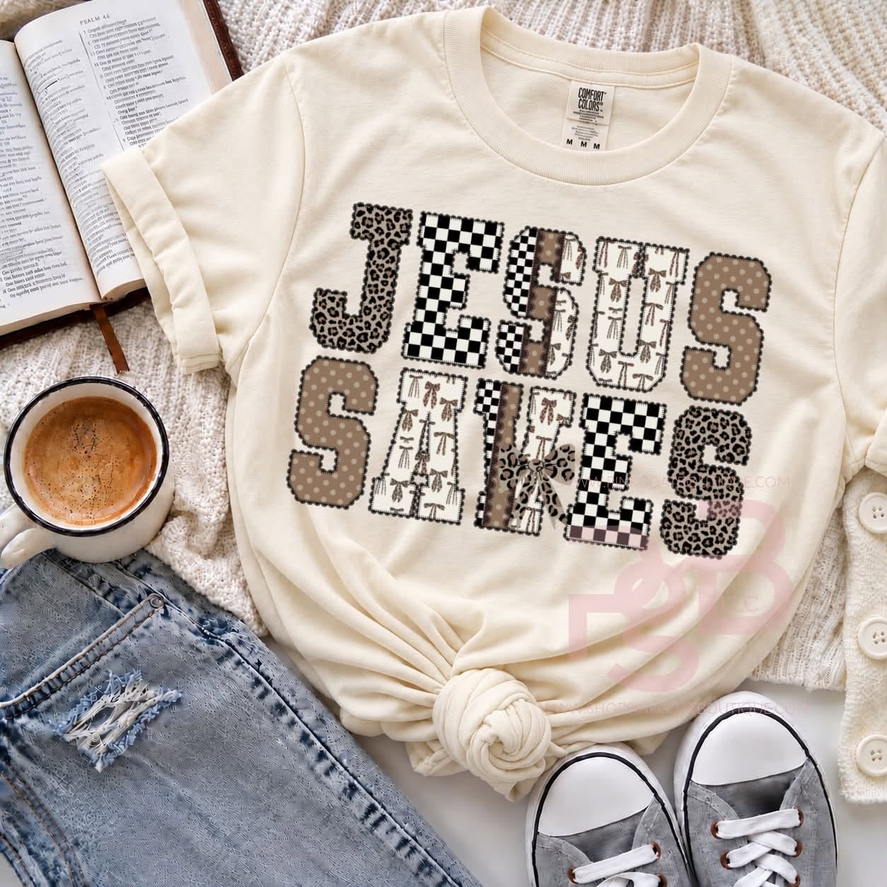 Neutral Patterns Jesus Saves 09574