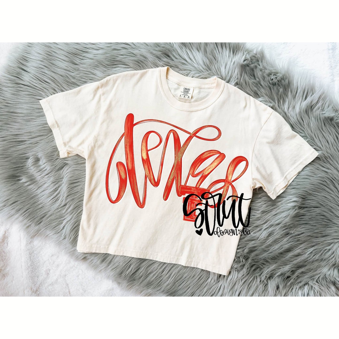 Faux Glitter Script Texas Tech 09609