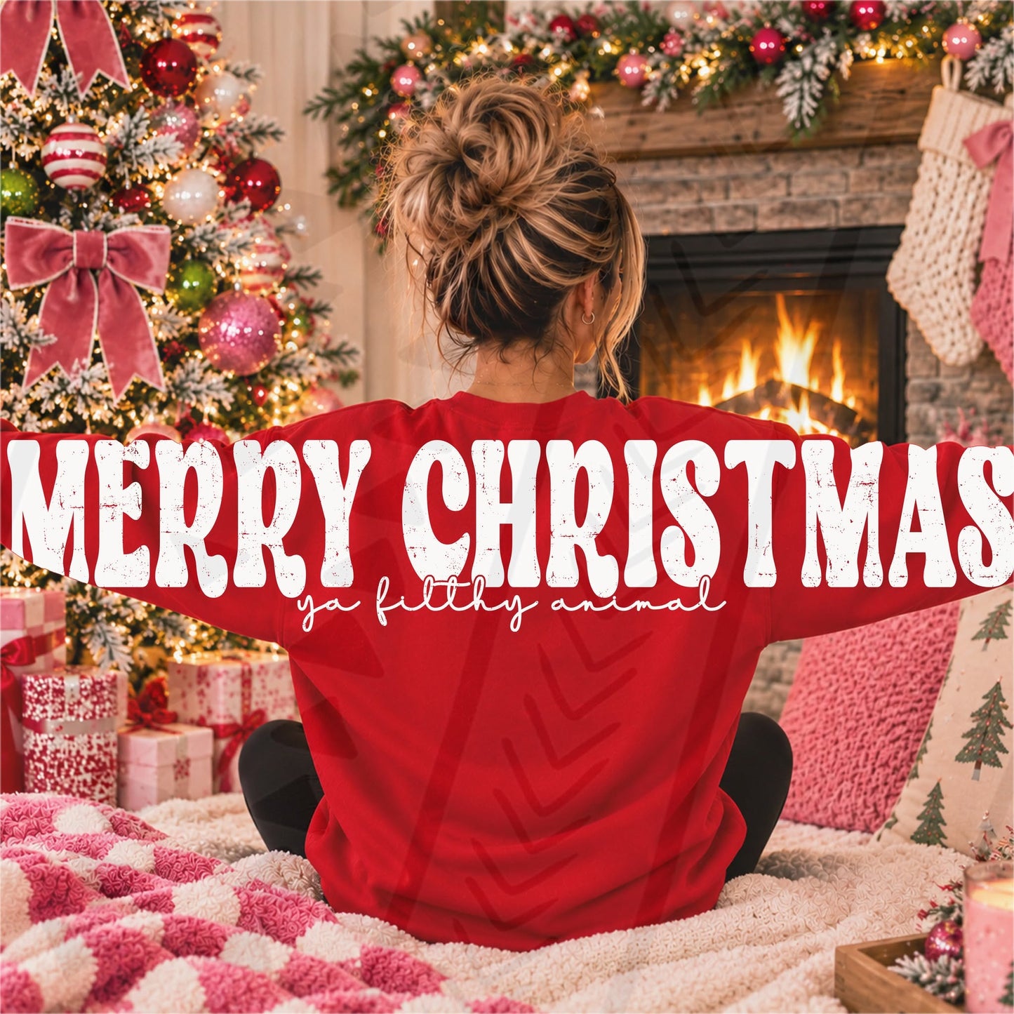 Merry Christmas Ya Filthy Animal Big Back + Front 09653