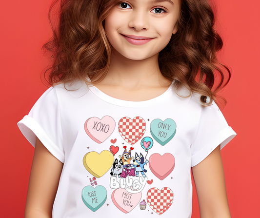 Blue Dog Valentine Collage DTF Transfer 05526