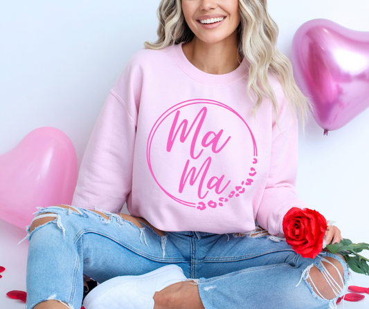 Pink Mama Leopard Circle DTF Transfer 05548