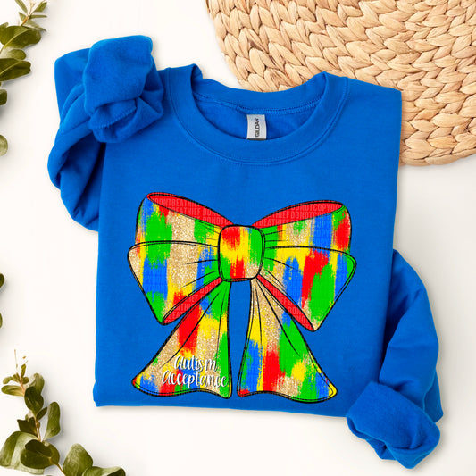 Autism Acceptance Coquette Bow 02734