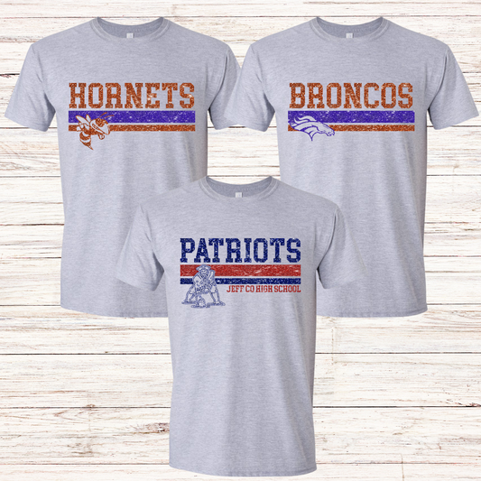 Faux Glitter Mascot Stripes Custom 01203