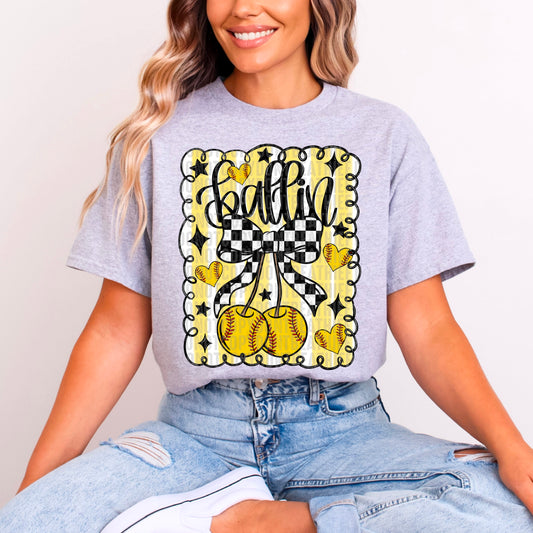 Preppy Softball Coquette Cherries 01429