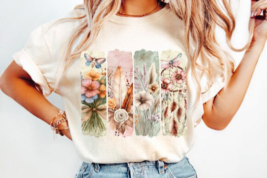 Boho Floral Brushstrokes 02394