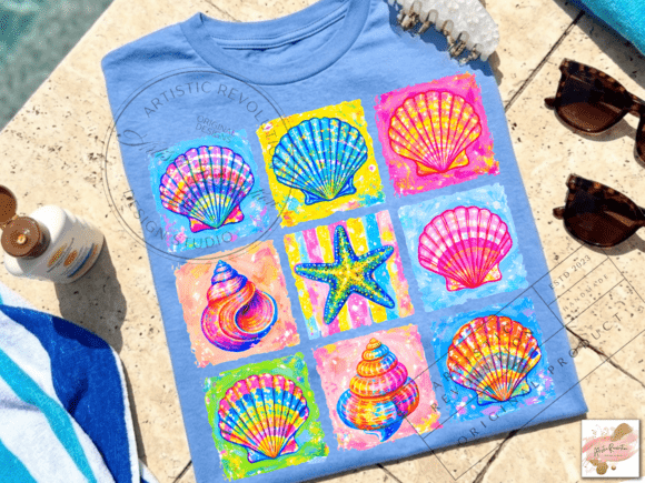 Coastal Seashell Collage 08628