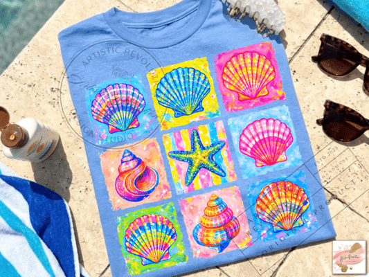 Coastal Seashell Collage 08628