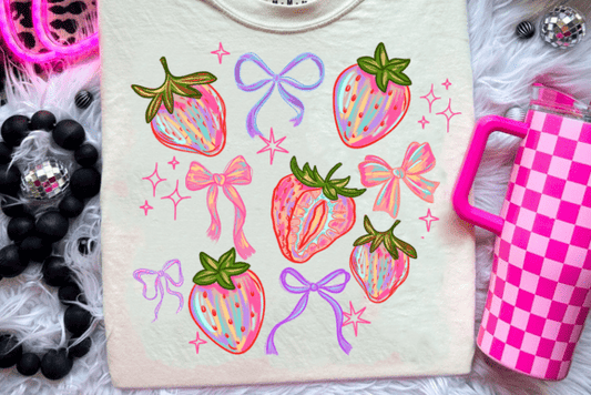 Brushstroke Strawberry Coquette Collage 02200