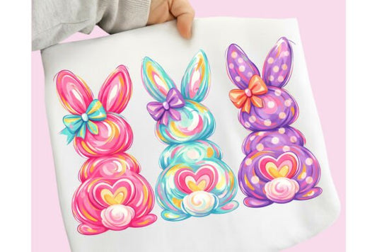 Preppy Bunnies Bright Watercolor 07555