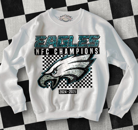 Eagles NFC Champions Faux Glitter 03302