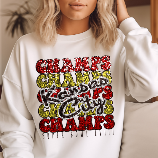Faux Kansas City SB Champions Stacked DTF Transfer 05428