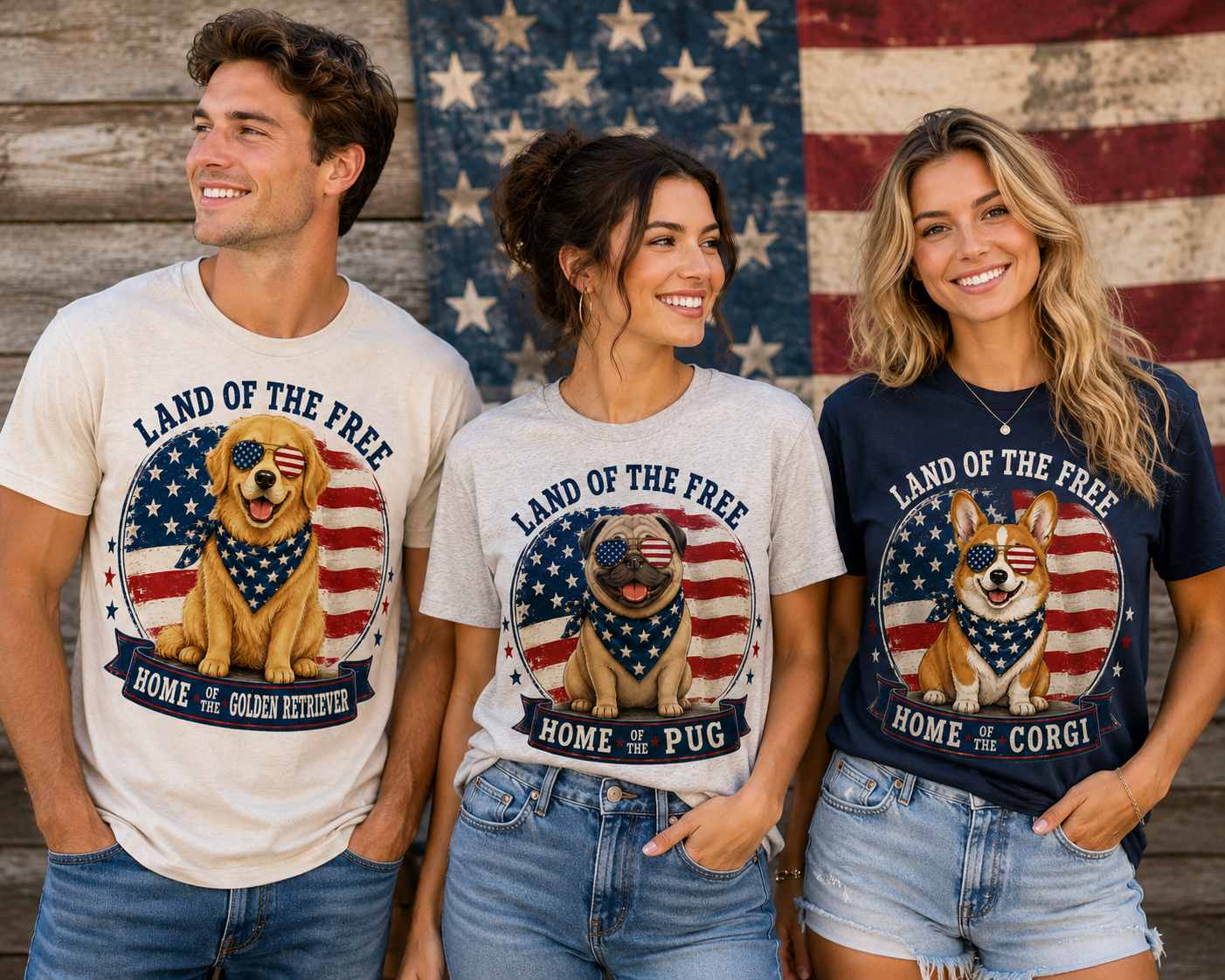 Land of the Free Home of the "Dog Breed" (Choose Yours) 08279