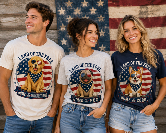 Land of the Free Home of the "Dog Breed" (Choose Yours) 08279