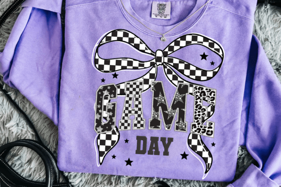 Black and White Faux Glitter Game Day Coquette 01255