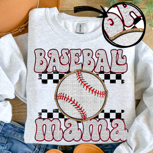 Faux Chenille Baseball Mama 02674