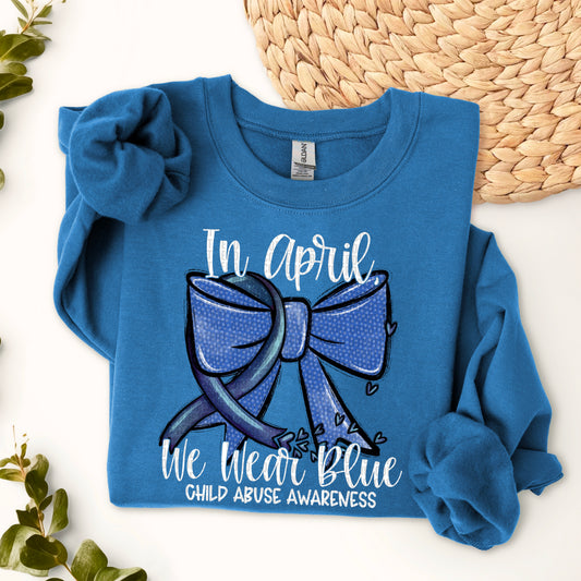 In April We Wear Blue Child Abuse White 02731