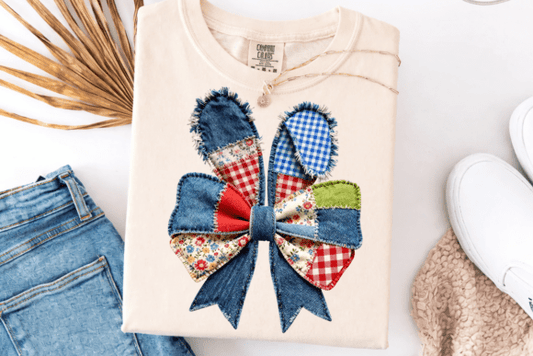 Denim Patchwork Bunny Ears Coquette 07989