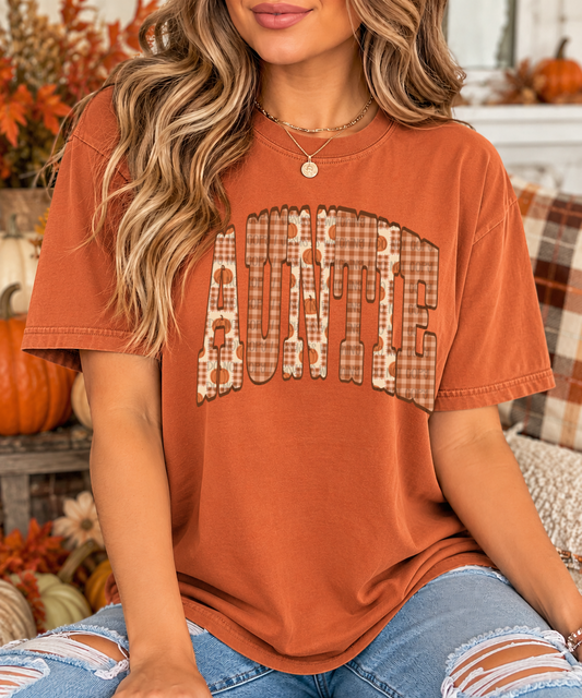 Auntie Fall Gingham Pumpkin 09428