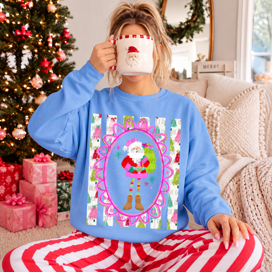 Preppy Santa Frame Stripes 09458
