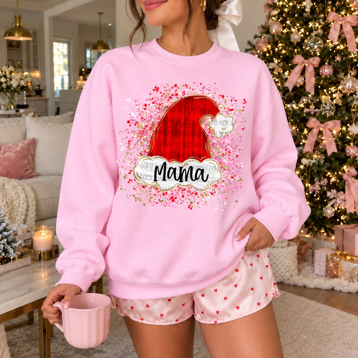 Custom Name Santa Hat Splatter (Choose Yours) 09506