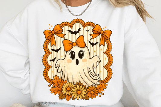 Floral Ghost Bow Portrait Frame 01538