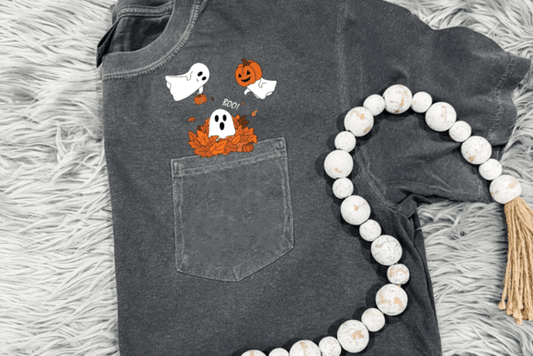 Cute Pumpkin Ghosts Leaves 01122