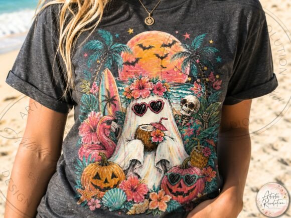 Cute Ghost Tropical Summerween 08648