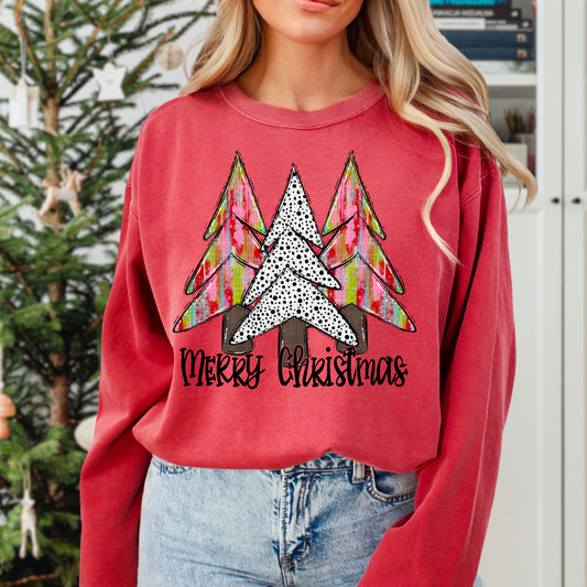 Merry Christmas Dotted Brushstroke Tree 04459