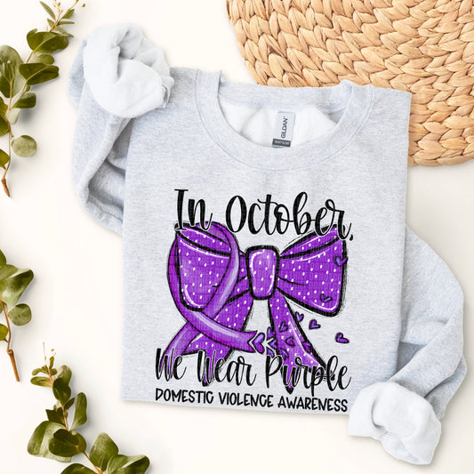 In October We Wear Purple Domestic Violence Black 02718