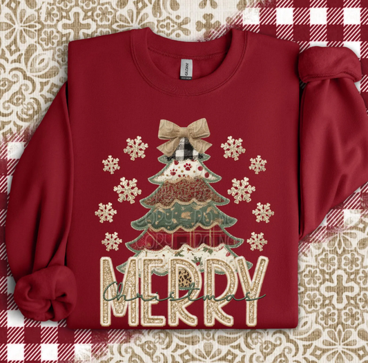 Faux Merry Christmas Tree 00444