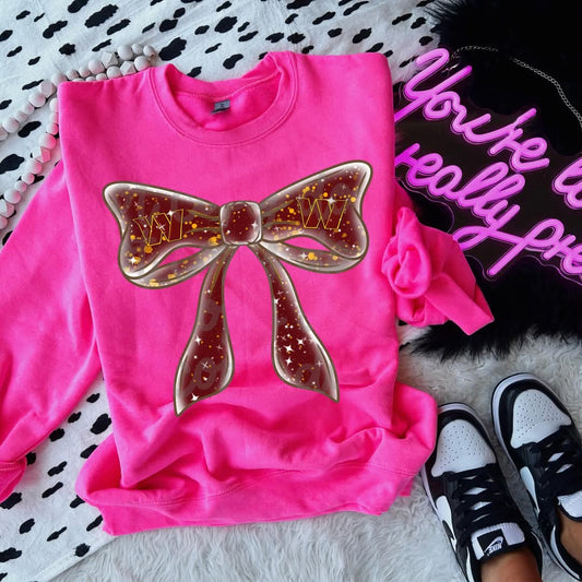 Washington Commanders Coquette Bow 03632