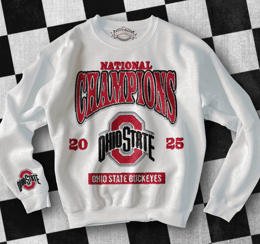 Faux Embroidery Twill Ohio State Buckeyes Champions 2025 03635
