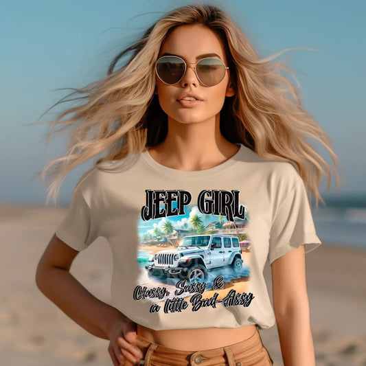 Jeep Girl Classy Sassy Bad-Assy White 02095