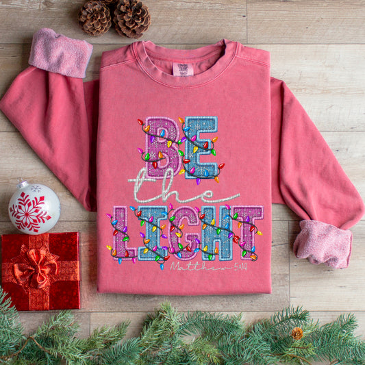 Be The Light Faux Embroidery Christmas Lights 04455