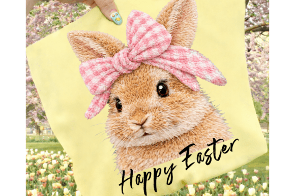 Faux Furry Bunny Happy Easter 07659