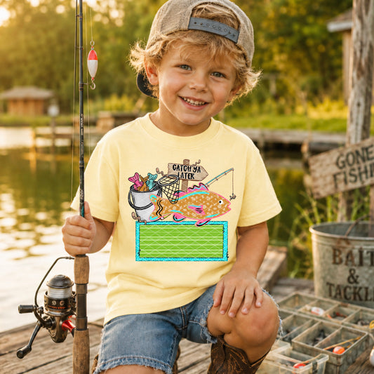 Boy Fishing Name Plate 08181