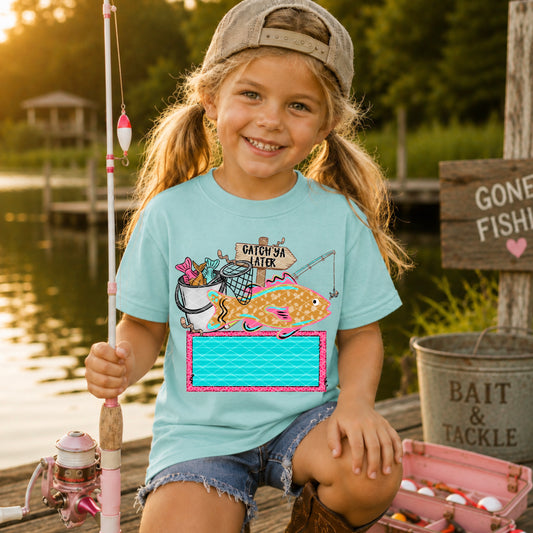 Girl Fishing Name Plate 08180