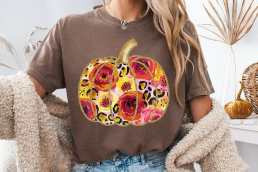 Floral Leopard Pumpkin 01282