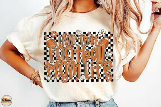 Livin' That Football Mom Life Checkered 01109